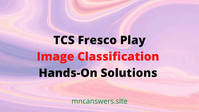 Image Classification Hands-on Solution | TCS Fresco Play
