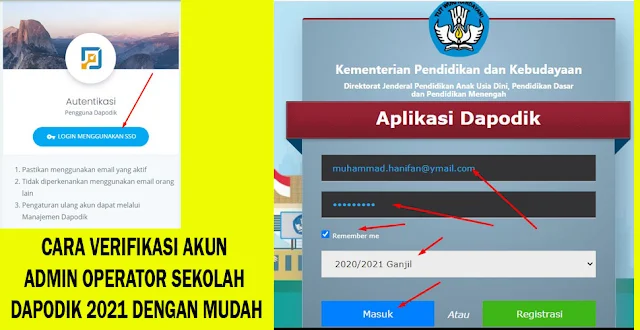 CARA VERIFIKASI AKUN ADMIN OPERATOR SEKOLAH DAPODIK 2021 DENGAN MUDAH