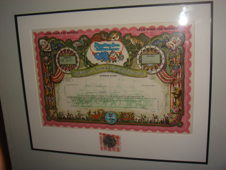 Ringling Bros Barnum and Bailey Stock Certificate