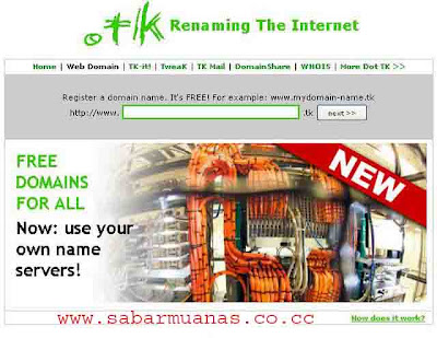 Cara Mudah Daftar Domain Gratis dot tk