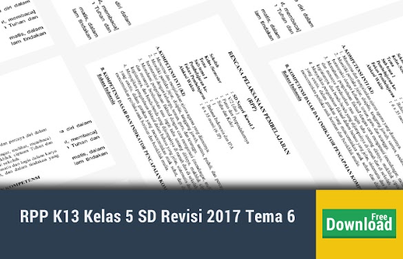 Rpp K13 Kelas 5 Sd Revisi 2017 Tema 6