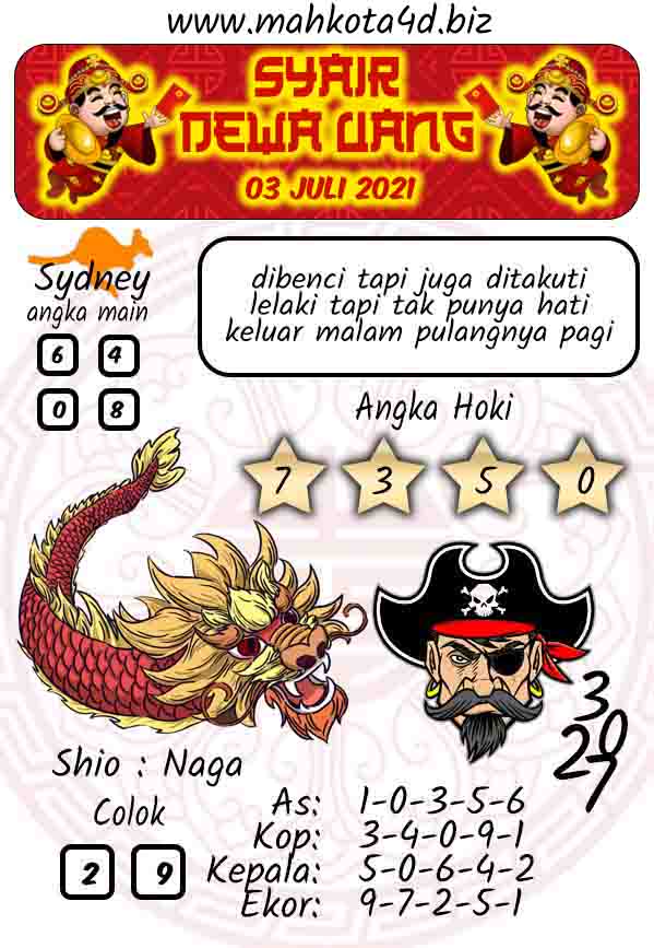 Syair Prediksi Togel Sydney - SDY Sabtu, 3 - Juli - 2021