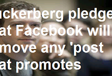 Zuckerberg pledges that Facebook will remove any 'post that promotes