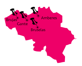 Mapa del recorrido por Belgica