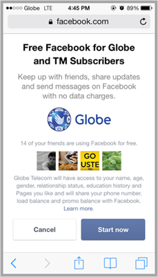 Globe Free Facebook