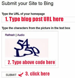 how to submit url to bing