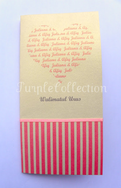 Handmade Malay Wedding Invitation Card, pink heart wedding card, wedding invitation card, malay wedding card, ivory gold, classic fold, handmade card, malay wedding card