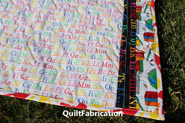 backside of School Days baby quilt