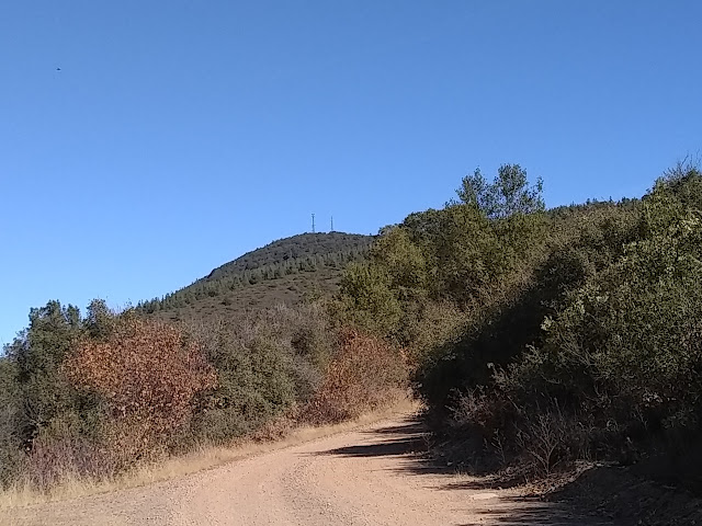 road and peak with antennas