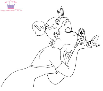 Princess   Frog Coloring Sheets on Princess Tiana And The Frog Coloring Page