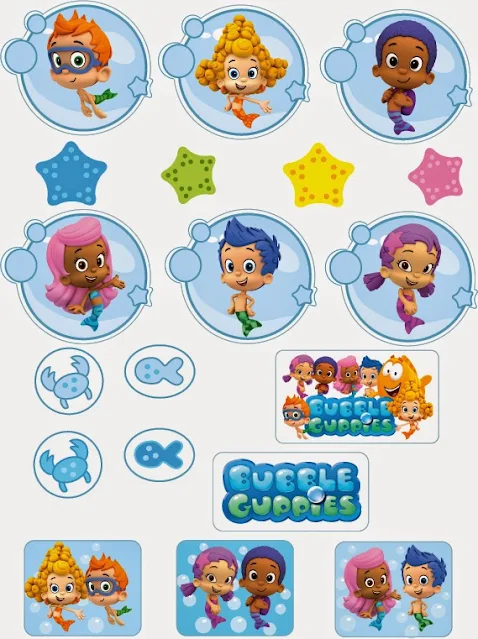 Bubble Guppies: Free Printable  Mini Kit for Parties.