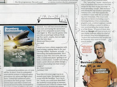 Reader's reactions to the BusinessWeek cover depicting two humping airplanes and Dan Savage's Google bombing of Santorum