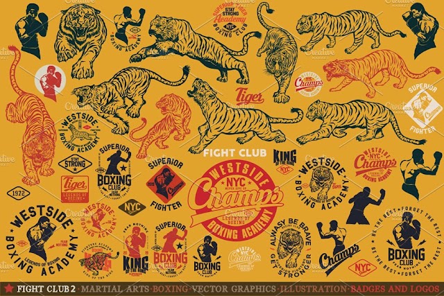 Illustration FIGHT CLUB 2 Compatible with Silhouette, Cricut and other cutting machines.