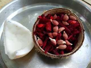 Beetroot, Chayote, Tomato, Groundnut sprouts, Tender Coconut