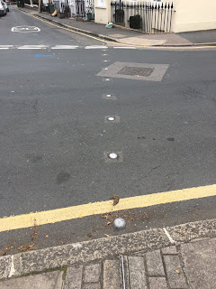 Prime Meridian line at Park Vista and Feathers Place