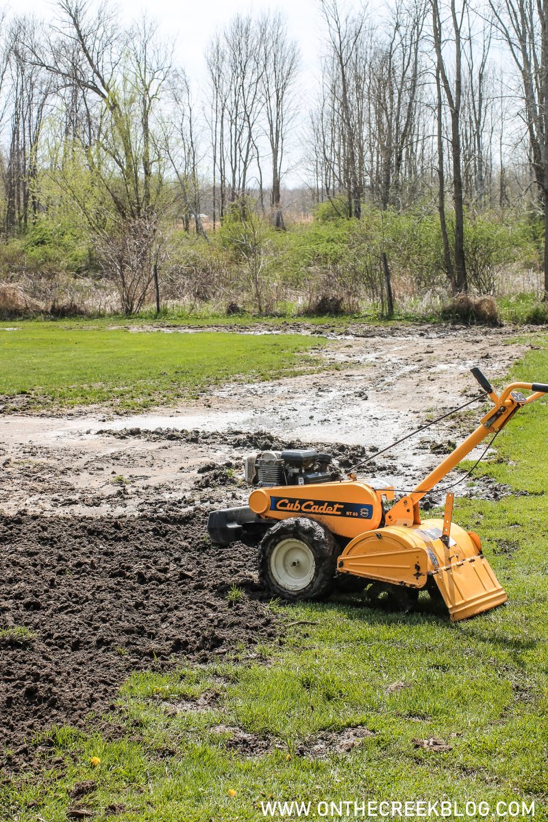 Breaking ground in the garden by rototilling a new area! | On The Creek Blog