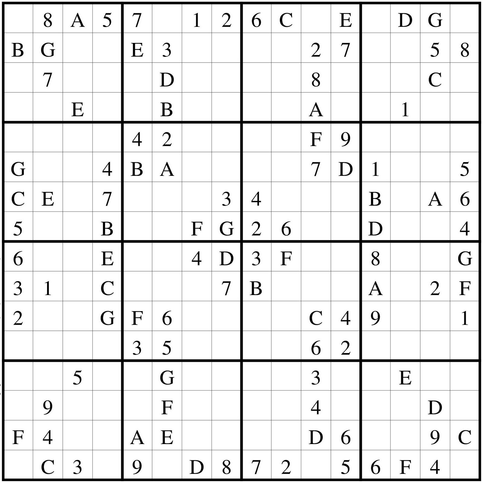 Sudoku Diario: Sudoku 16 x 16