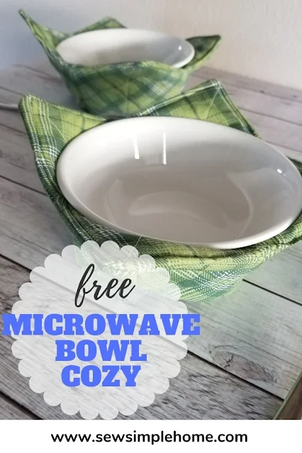 Sew your own microwave bowl cozy with this free soup bowl cozy pattern.