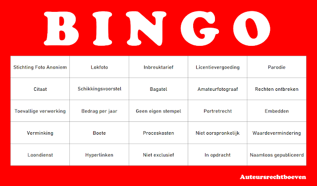 auteursrechtbingo