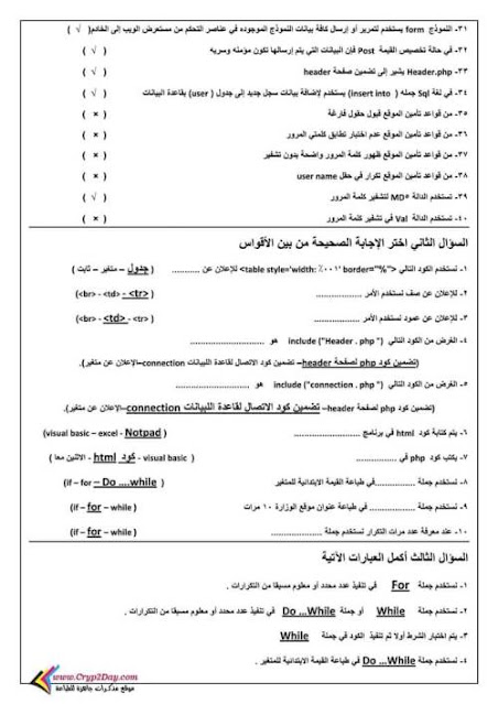 مراجعة حاسب آلي للصف الثاني الثانوي ترم ثاني 2022 Talb_online_20220413144549_92725_44902