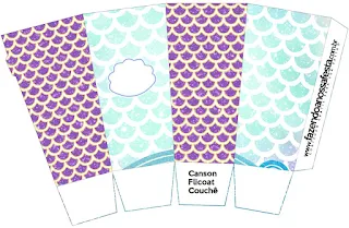 Mermaid: Free Printable Boxes.