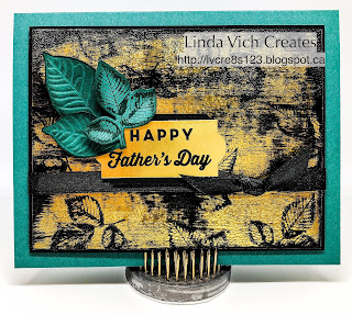 Linda Vich Creates: Black Ice Father's Day. The Black Ice Technique is combined with the Rooted in Nature bundle to create this Father's Day card.