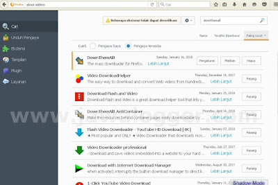 instal downthemall dengan firefox