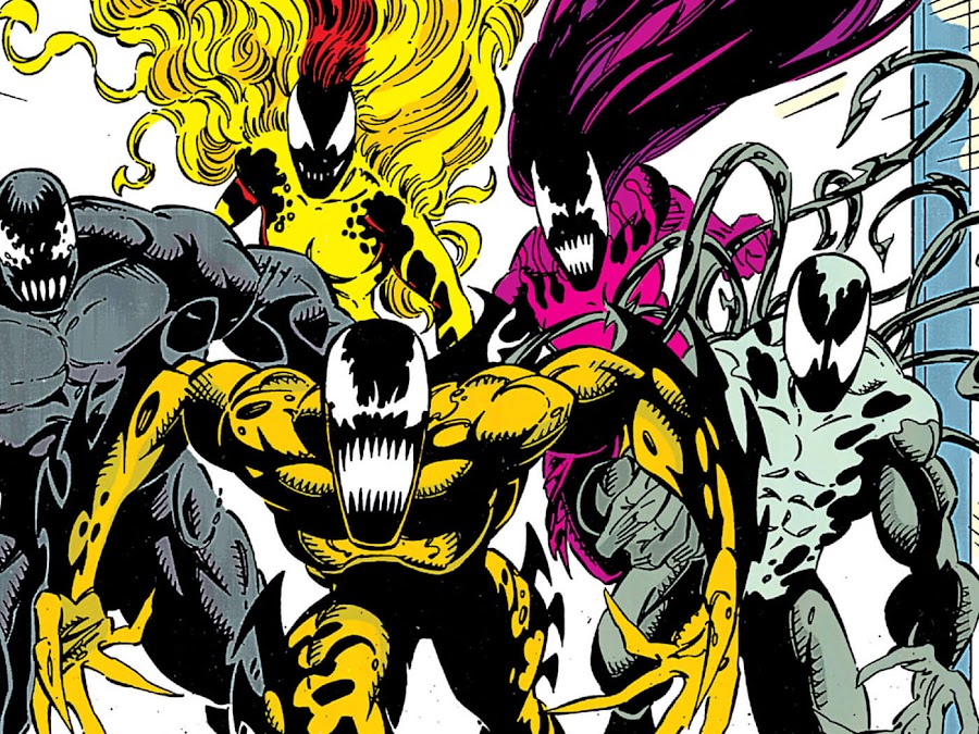 spawns of symbiote klyntar agony lasher phage riot scream venom lethal protector eddie brock marvel comics