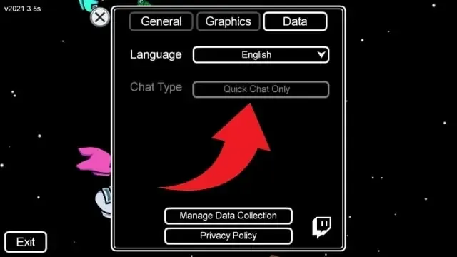 disable quick chat in among us