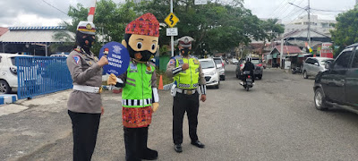 Satlantas Polres Muara Enim Launching Badut Maskot Mang PDK