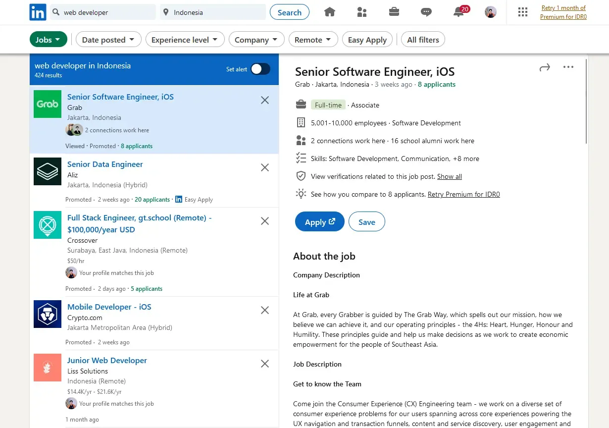 Lowongan Kerja di LinkedIn