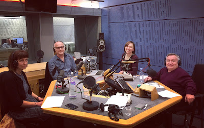 L-R Nicola Werenowska, Stephen Unwin, Kate Monaghan, Simon Minty in the BBC Radio studio.  