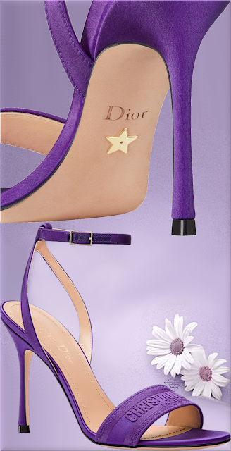 ♦Purple DIOR Dway embroidered satin and cotton heeled sandal #dior #shoes #purple #brilliantluxury