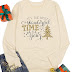 Its The Most Wonderful Time of The Year Christmas Sweartshirt Women Color Block Christmas Snowflake Printed Top T-Shirt