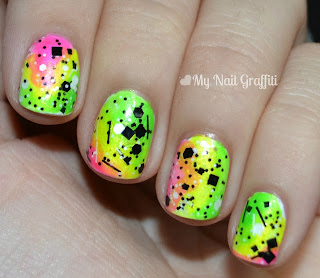 nail art nailart nails mani manicure neon tie dye My Nail Graffiti Spellbound Feature Friday Sticks n Stones