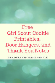 10 Free Girl Scout Cookie Printables, Door Hangers, and Thank You Notes