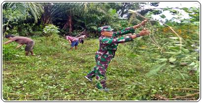 Pabung Kodim 0305/Pasaman Terjun Langsung Goro Bersama Masyarakat Dalam Rangkaian TMMD ke 102