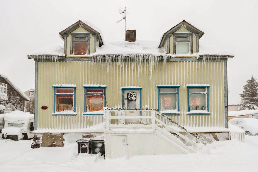 Snow Storm In Akureyri, North Iceland