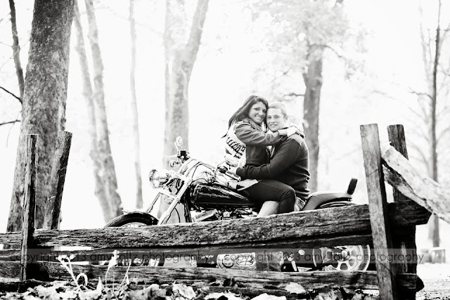 couple on motorcycle at Fowler Park in Terre Haute