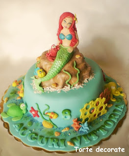 Ariel Birthday Cake on Le Torte Decorate Di Beatrice  Little Mermaid Cake  Ariel Cake