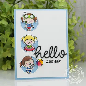Sunny Studio Stamps: Beach Babies Hello Sunshine Window Card by Juliana Michaels
