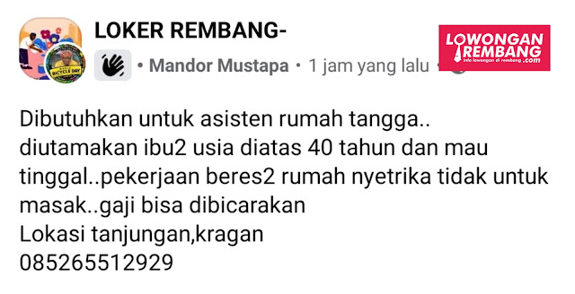 Lowongan Kerja Pegawai Teh Poci Area Pasar Rembang