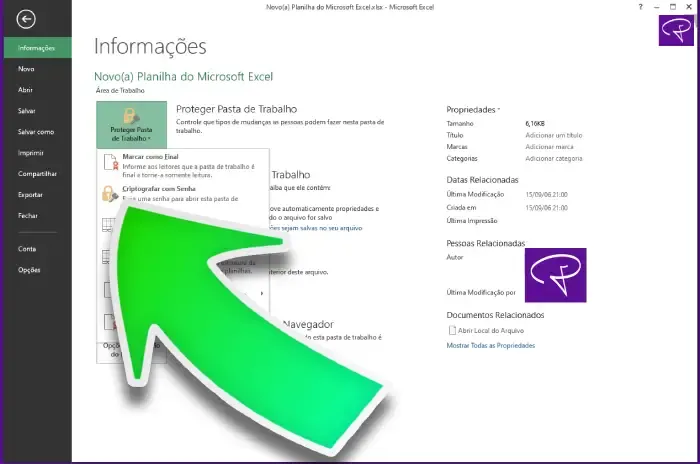 como colocar senha excel passo 4