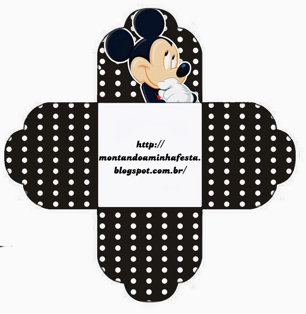 Caja Gratis de Mickey para pastelitos, chocolates o mazapanes.