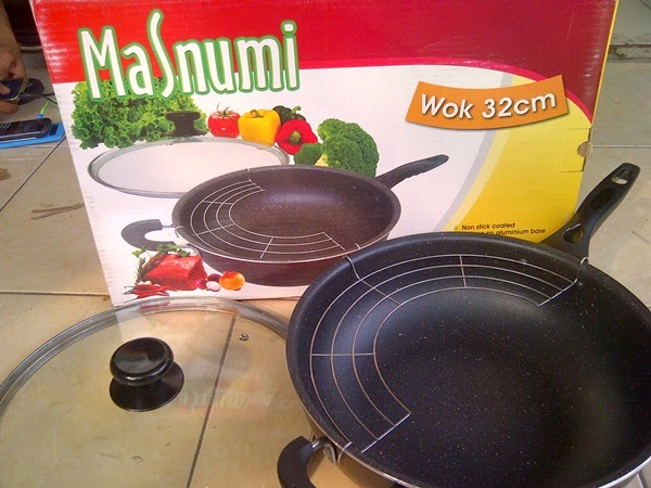 Panci Masak Wok  Pan Wajan Marble Anti Lengket Masnumi