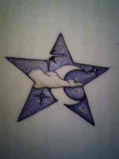 Moon Star Tattoo Design