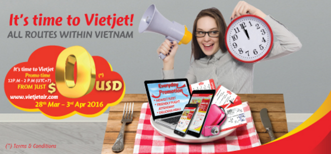 Viet Jet Air、無料で航空券を販売中！年末まで有効！