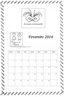 Calendário fevereiro 2014