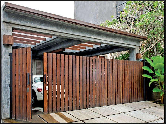 Model pagar rumah minimalis dari kayu