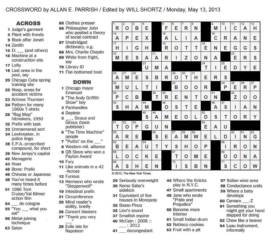 The New York Times Crossword in Gothic: May 2013
